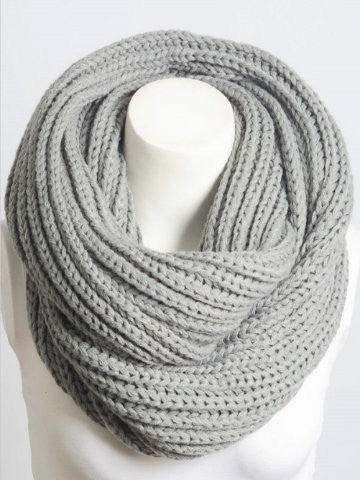 gray chunky warm welcome infinity scarf | sassy shortcake | warm welcome