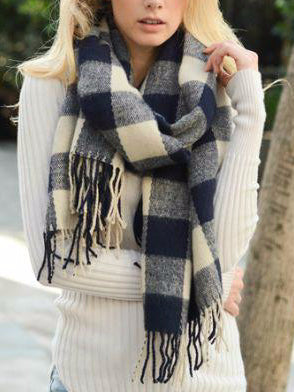 Navy Check Scarf | sassyshortcake.com