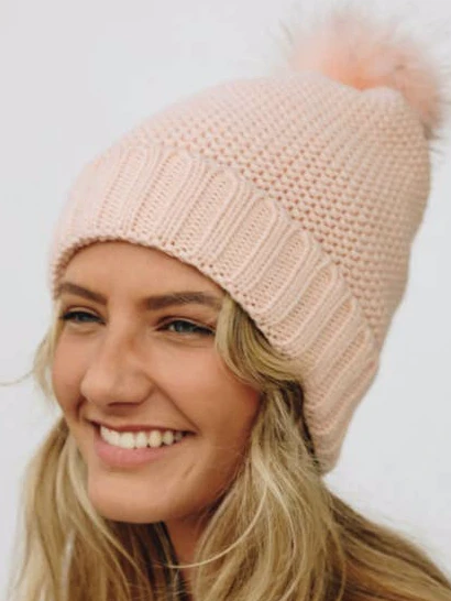 pink pom beanie | sassyshortcake.com | sassy shortcake 