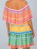 Summer Siesta Off Shoulder Multicolor Dress | sassyshortcake.com | Sassy Shortcake