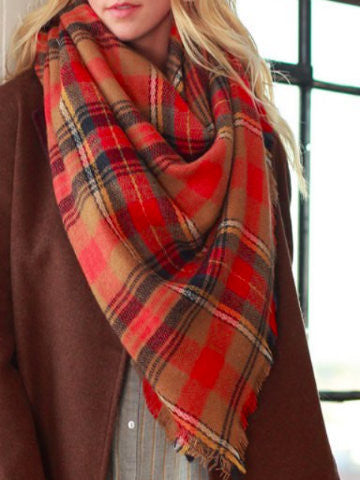 poppy plaid blanket scarf | sassyshortcake.com 