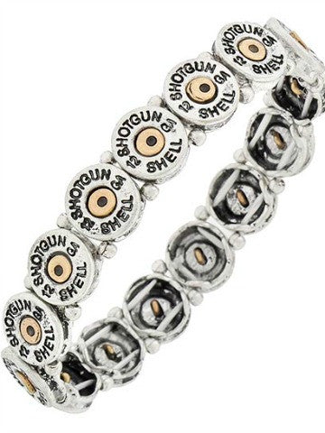 shotgun shell bracelet silver | sassy shortcake.com