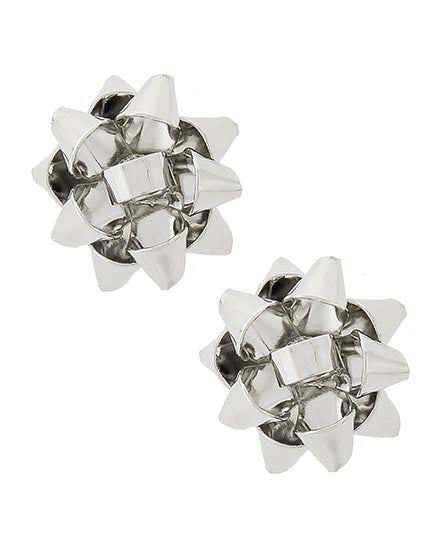 silver bows earrings | sassyshortcake.com