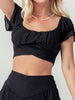 Sloane Black Crop Top Wrap Style | Sassy Shortcake | sassyshortcake.com