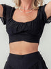 Sloane Black Crop Top Wrap Style | Sassy Shortcake | sassyshortcake.com