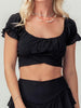 Sloane Black Crop Top Wrap Style | Sassy Shortcake | sassyshortcake.com