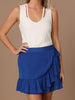 Tate Royal Blue Ruffle Wrap Tie Skirt | Sassy Shortcake | sassyshortcake.com